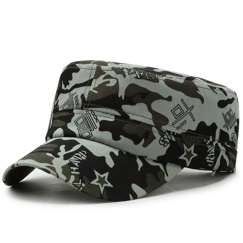 Training Cap Flat Top Men And Women Prop Caps Men's Outing Fashion Trendy Hats Camouflage Flat Top Hats