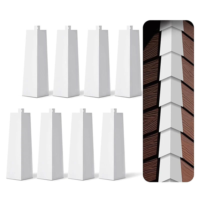 8 Pcs Aluminum Siding Corners Siding Corner Caps Smooth Metal Siding Panels Trim Nails Included For Mobile Home House Exterior