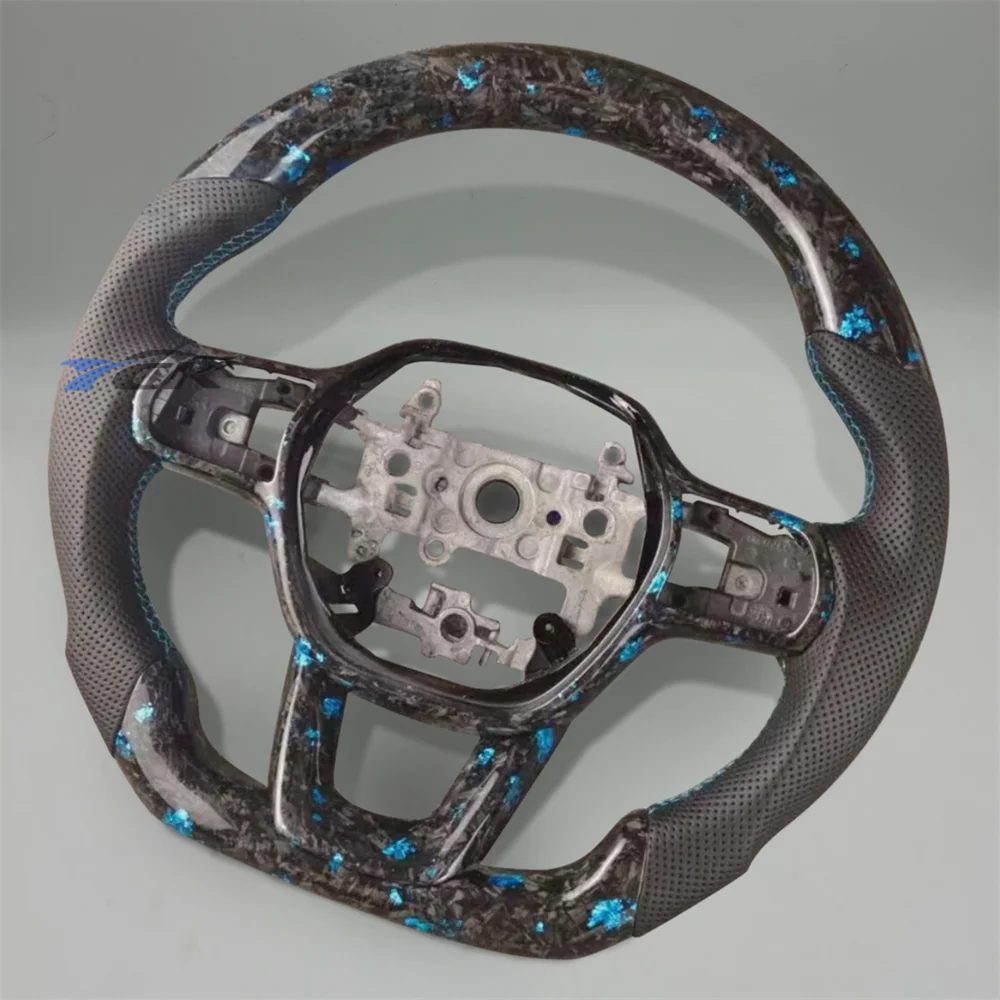 

Fit For Honda Civic 2022 2023 2024 2025 Customized Forged Carbon Fiber Black Perforated Leather Steering Wheel
