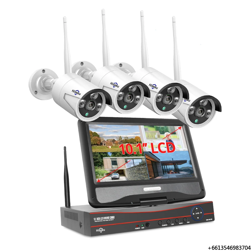 Kits NVR sans fil 5MP avec écran LCD 10,1' HD, caméra IP de sécurité extérieure, système de vidéosurveillance CCTV
