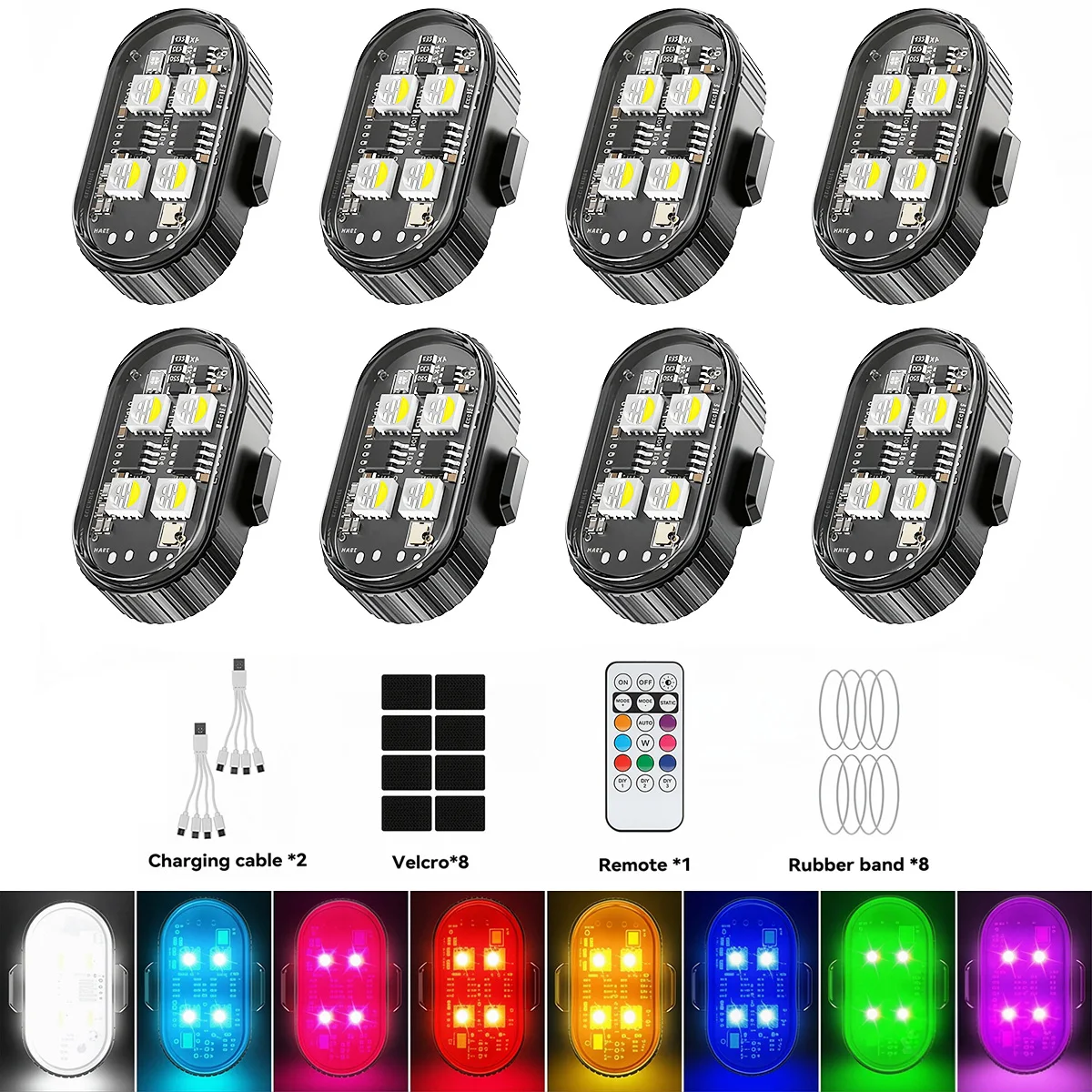 Model Kit Led - ضوء LED للسيارة متعدد الوظائف، 10