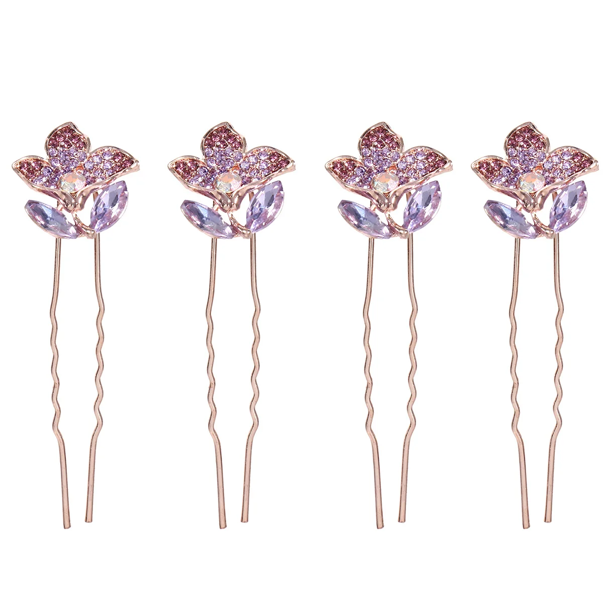 4 Stück Strass Braut Haarnadel Blumen Dekor Braut Kopfschmuck Hochzeit Haarschmuck Elegante Haargabel für Braut und Brautjungfern