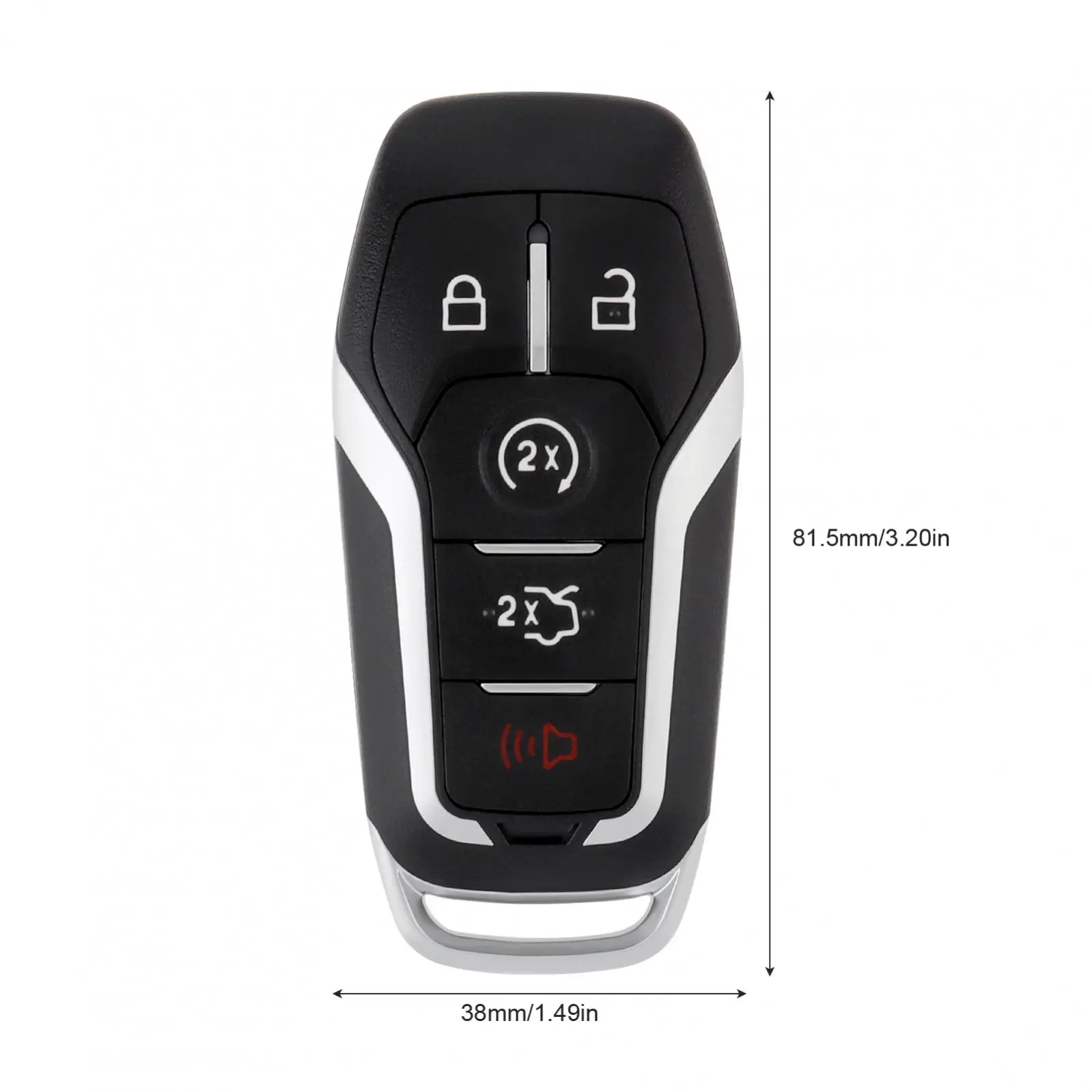 فورڈ / لنکن کے لیے 5 بٹن کی تبدیلی کلیدی فوب کور کیس فٹ، پہننے سے بچنے والی کی لیس انٹری ریموٹ کلید فوب شیل