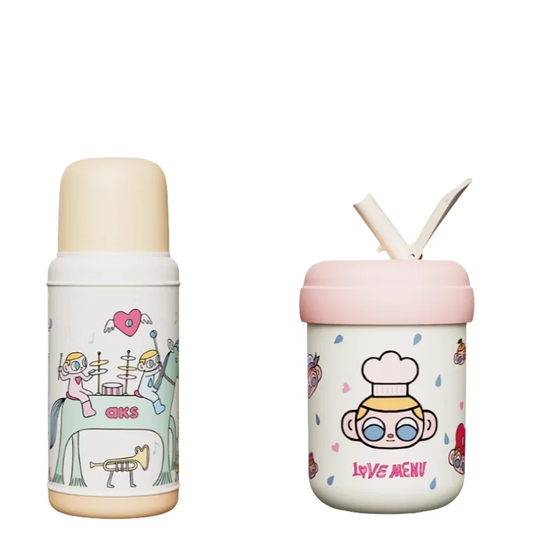 

SLIMES SlimES Соломенный термос AKS для совместной работы, милый для девочек, портативная чашка для воды с высоким уровнем внешнего вида, нержавеющая сталь