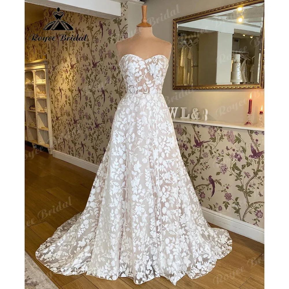 Brautkleid الأميرة قبالة الكتف فستان الزفاف الدانتيل الكامل للنساء الحبيب العنق 2024 رداء Mariage المدنية فستان الزفاف مثير