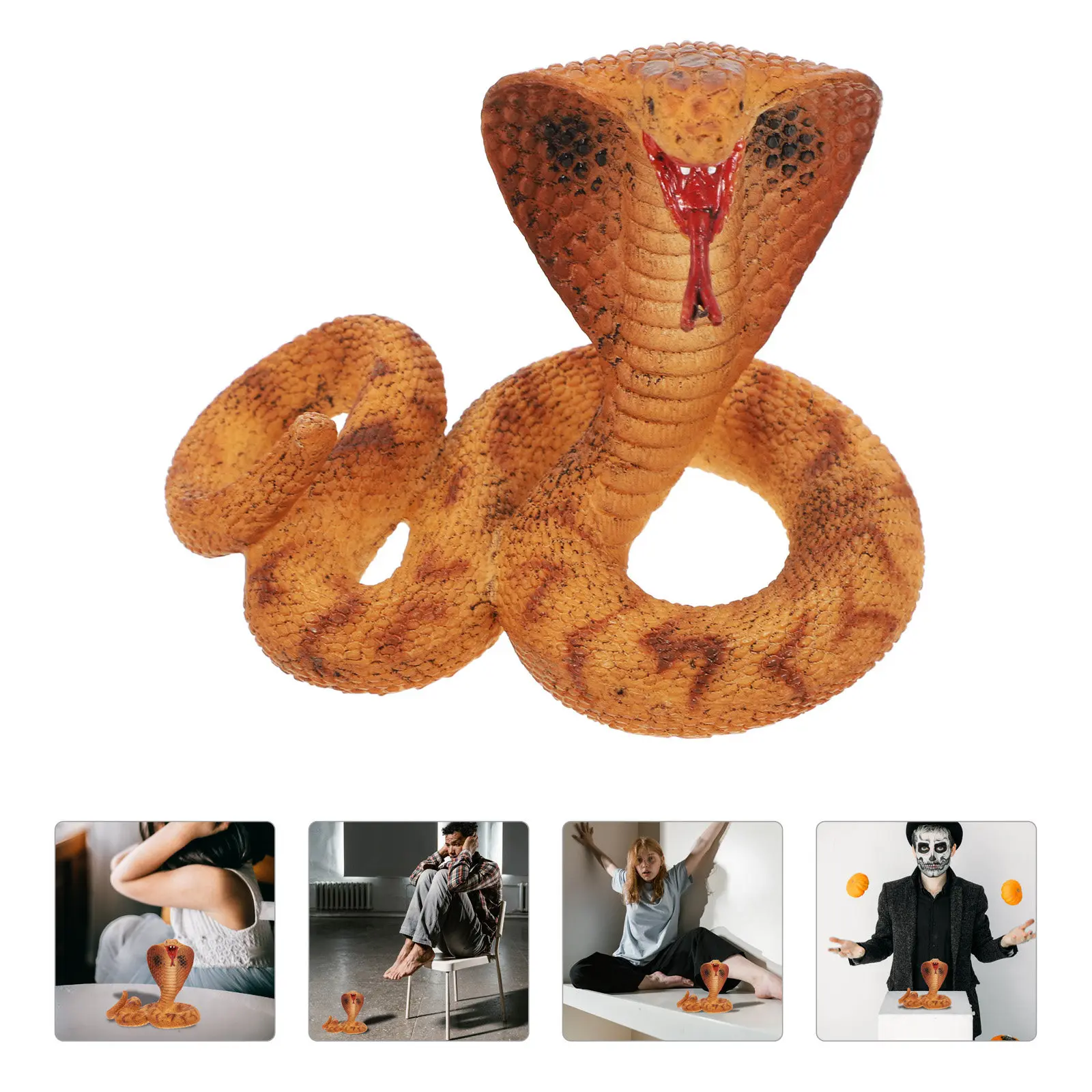 

Plastic Cobra Simulation Snake Realistic Animal Decor Educational Cognitive Tool for Kids Room Home Office Table Desktop Reptile
