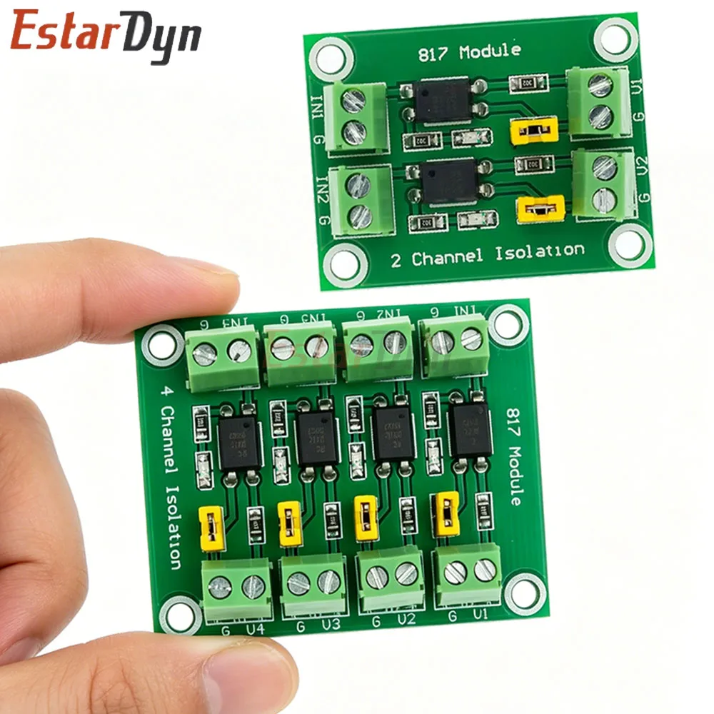EstarDyn PC817 2/4 Channel Optocoupler Isolation Board, 3.6-30V Signal Converter Module for  PLC