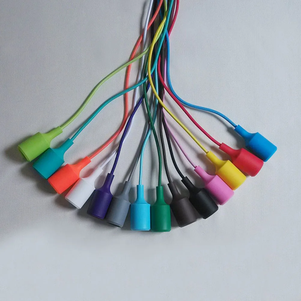 

Silicone Hanging Lamp Holder with E27 Base LED Light Socket for Kitchens Dining Rooms Living Rooms Corridor Bars Restaurants (Wh