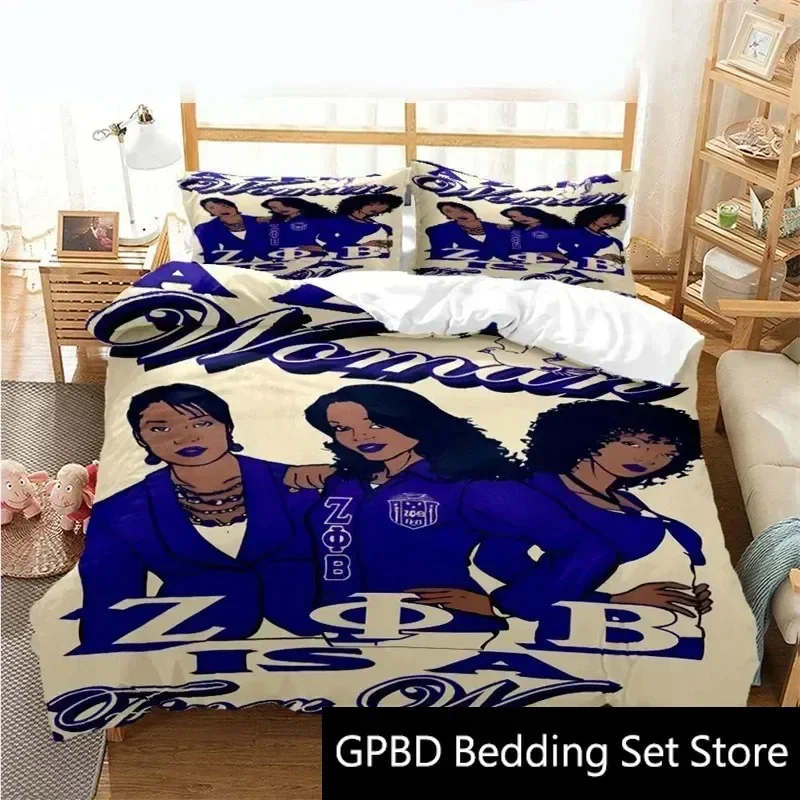 3D Print 1920 Zeta Phi Beta society Bedding Set Double Twin King Duvet Cover Comforter Pillowcase Boys Girls Adults Bedroom