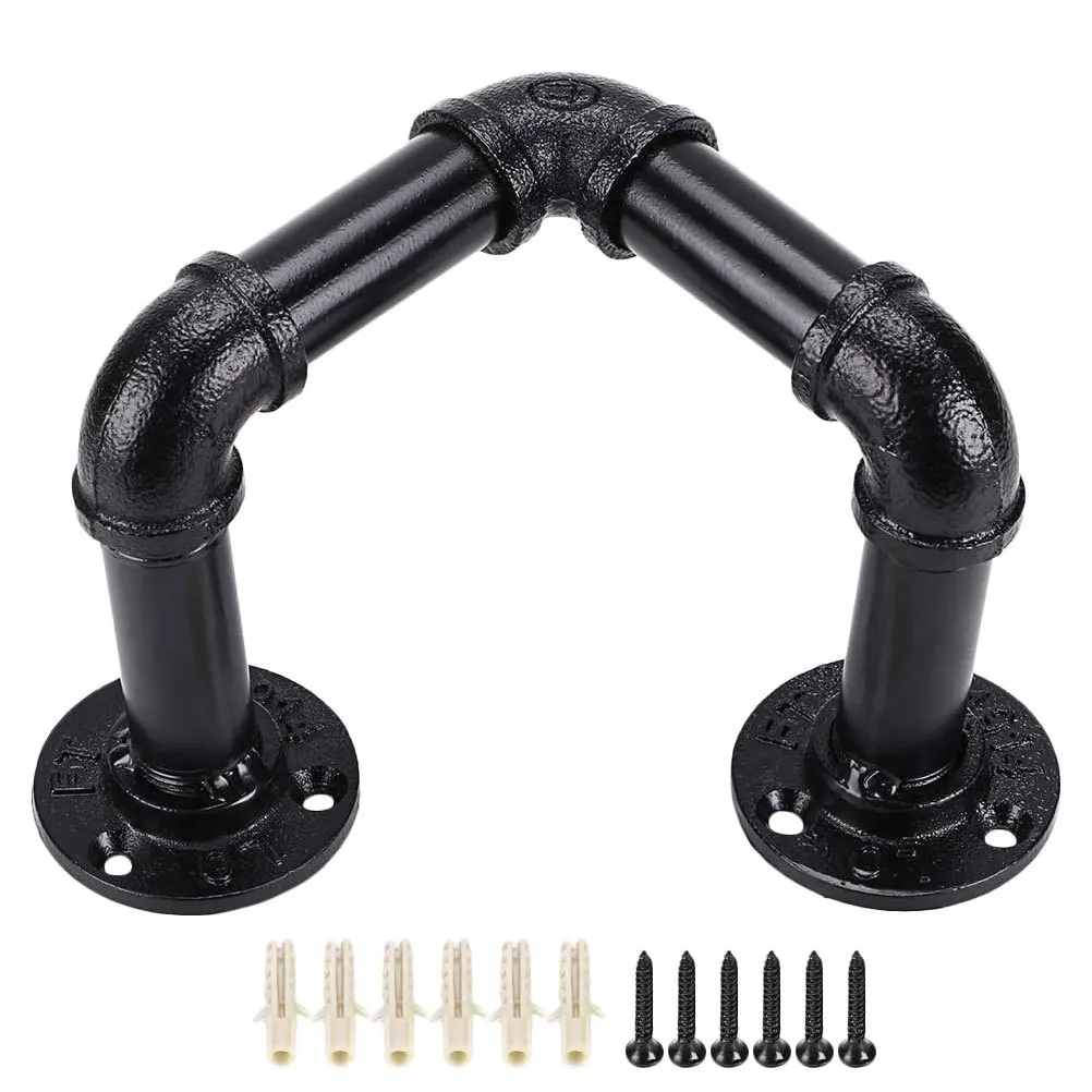 

1pc Wall Mount Towel Storage Rack Iron Bathroom Kitchen Organizer For Towels Robes Paper Rolls Multi Purpose Holder