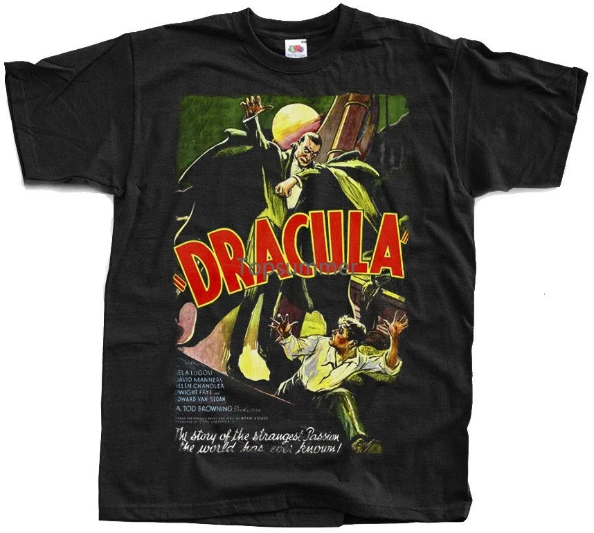 Dracula Movie Poster Homme Tee Shirt Fashion Harajuku Tshirt Cool Logo Tshirts O Neck T-Shirt Men Clothing 2019