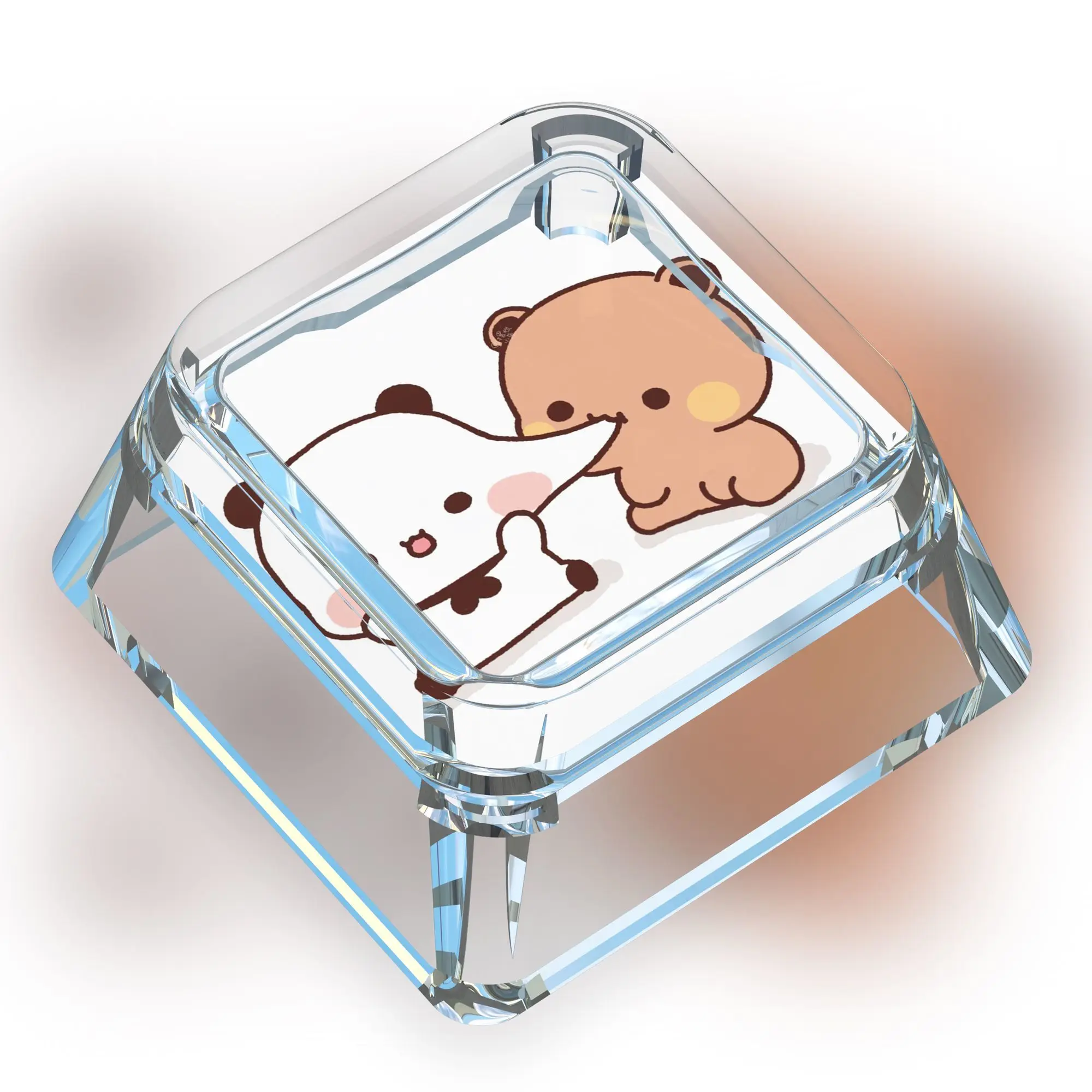 2026 New Cute Panda Emo Keycap Set WASD Bubu Dudu Key Cap for Mechanical Keyboard Compatible Student Gifts