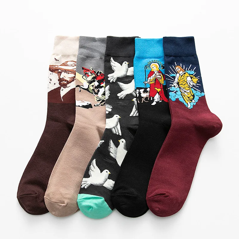 5 Pairs Women Men Funny Socks High Tube Fashion Aesthetic Fun Sports Football Soccer Socks High Quality Crew Socks