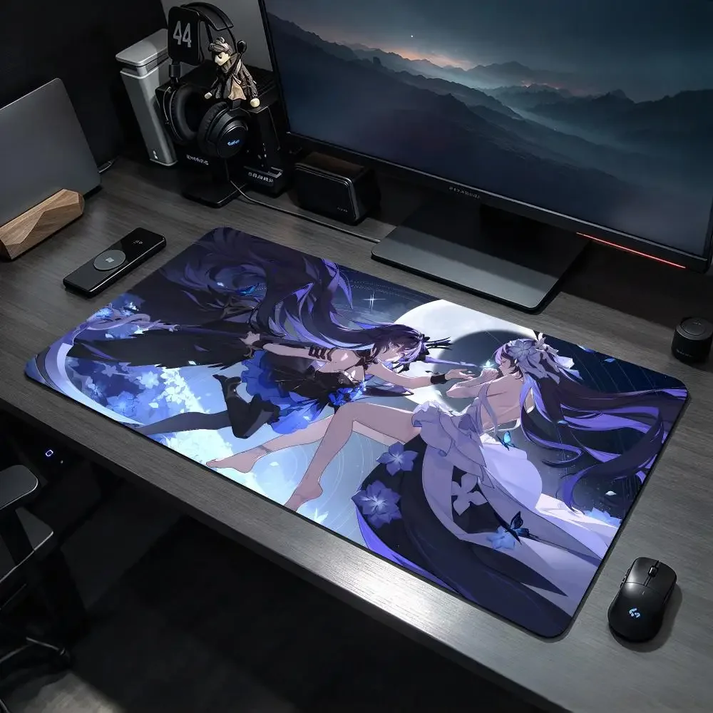 Sci Fi Game H-Honkai Impact 3rd Seele Vollerei Mouse Pad Large Gaming Mousepad Desk Mat Non Slip Bottom Featuring Stitched Edges