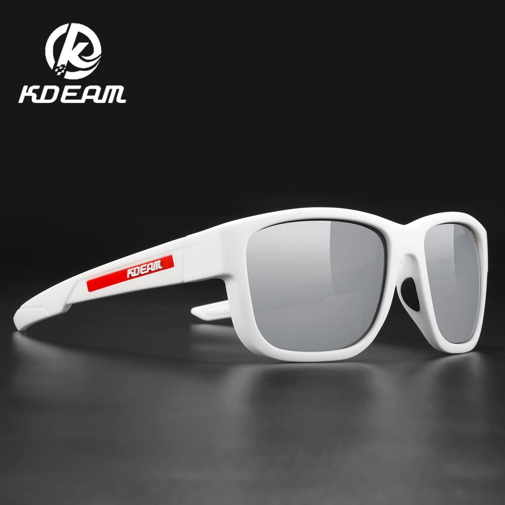 

KDEAM 2024 Square Polarized Sunglasses for Men Women TR90 Driving Sun Glasses Metal Feet Chain TAC HD Outdoor Fishing Goggles