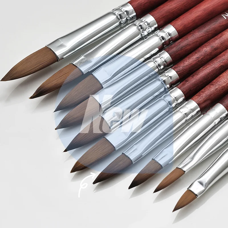 Wood Nail Art Brush Wood Handle Nail Art Mink Brush Gel Builder Nail Tools Manicure Brush Drawing Tools