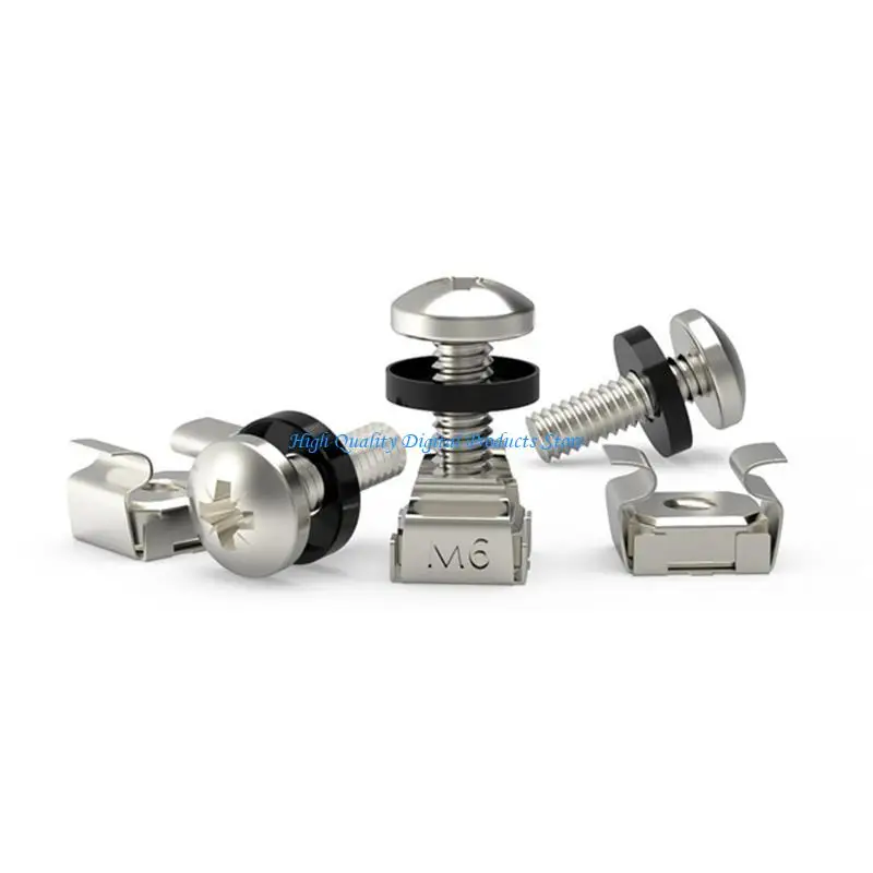

U2JE Cage and Mounting Bolts Screws for Server Cabinet Rack Hardware 12/ 16mm
