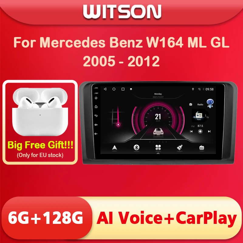 WITSON AI VOICE Android 11 Stereo Multimedia GPS Navigation stereo For Mercedes Benz W164 ML GL 2005 2006 2007 2008 2009 - 2012