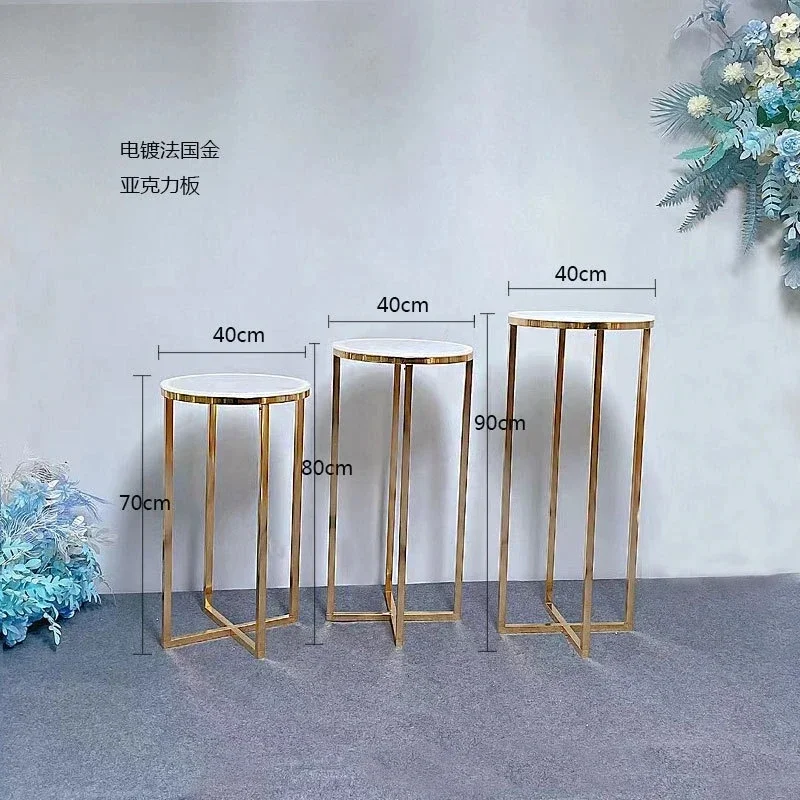 럭셔리 그랜드 이벤트 칼럼 아크릴 거치대 받침대 디저트 테이블, 웨딩 생일 케이크 쿠키 식품 초콜릿 디스플레이 스탠드, 3 개