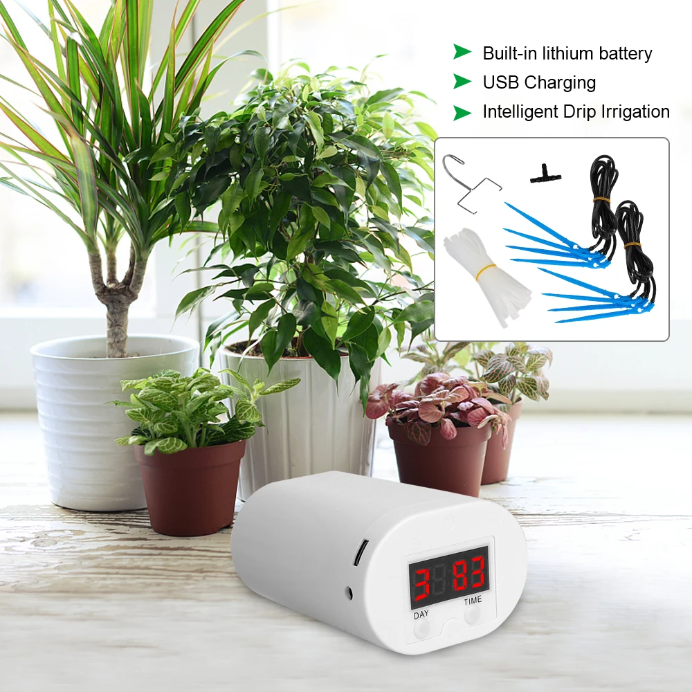 

Drip Irrigation Device Pump Timer System 8/4/2 Head Flower Plant Home Sprinkler Automatic Watering Pump Controller Garden Gadget