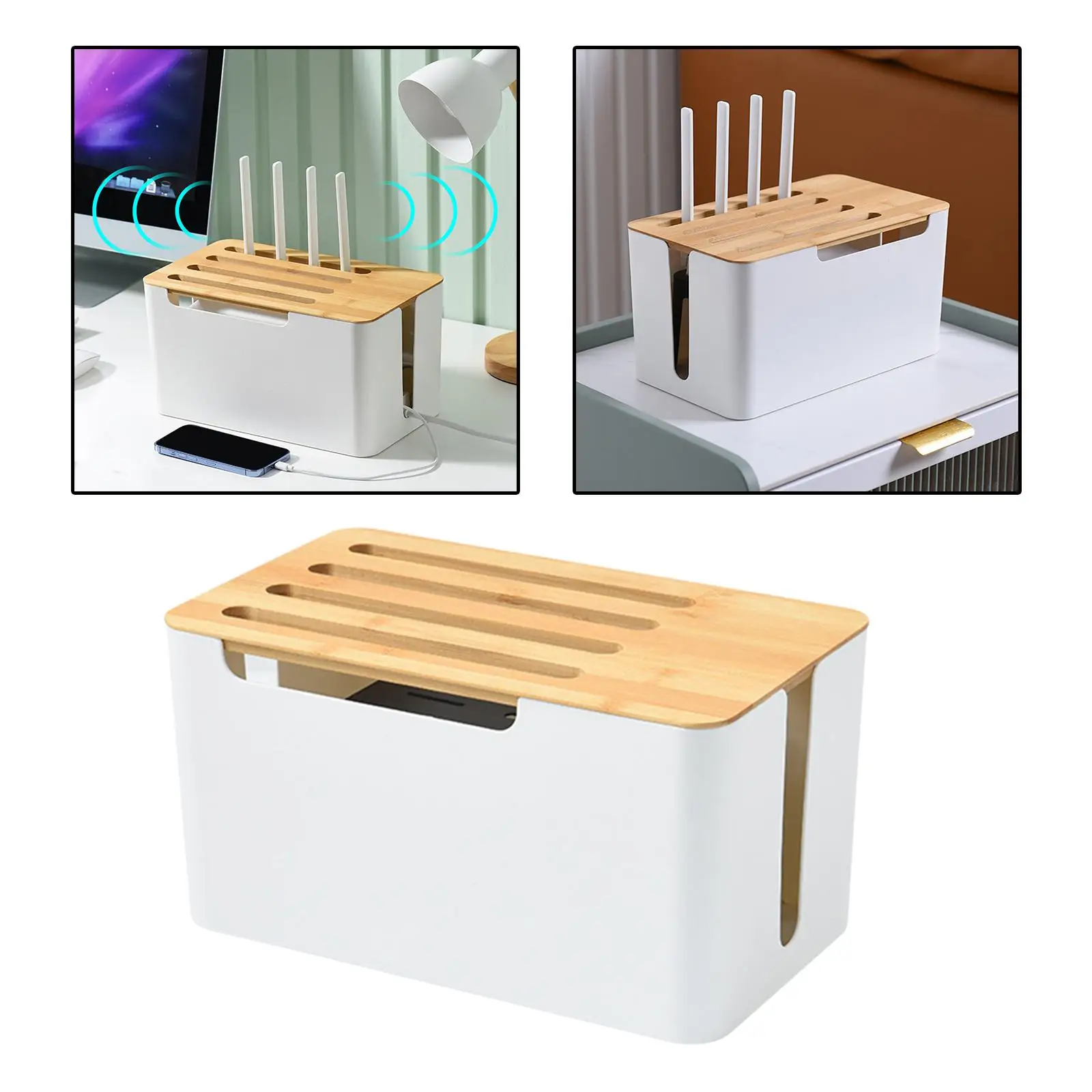 Cable Management Box Organizer for Hiding Power Strips Protector Cords