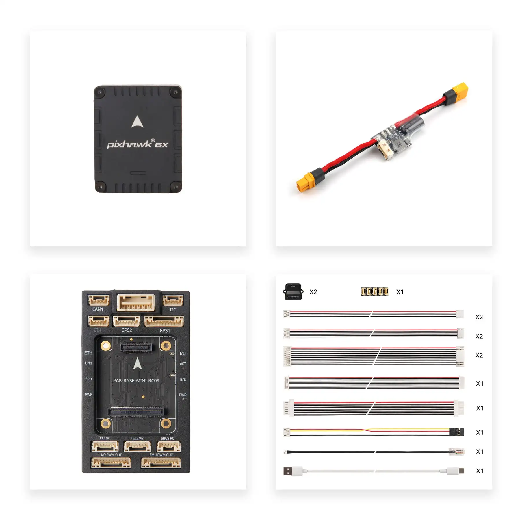HolyBro Pixhawk 6X (ICM-45686) - Mini Pixhawk Baseboard & PM02D Power Module - SKU: 11073+18074+15011 thumbnail 6