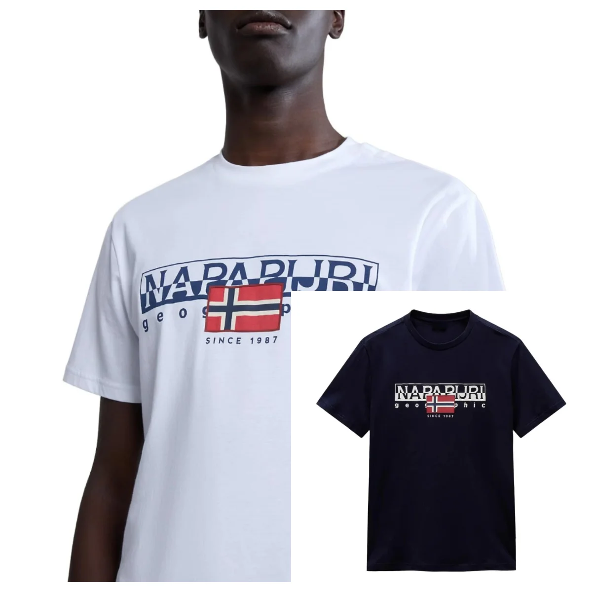

Summer Luxury Brand Cotton Men's and Women's T-shirts Short Napapijri Men's Aylmer Short Sleeves Peripheral Pattern Printing