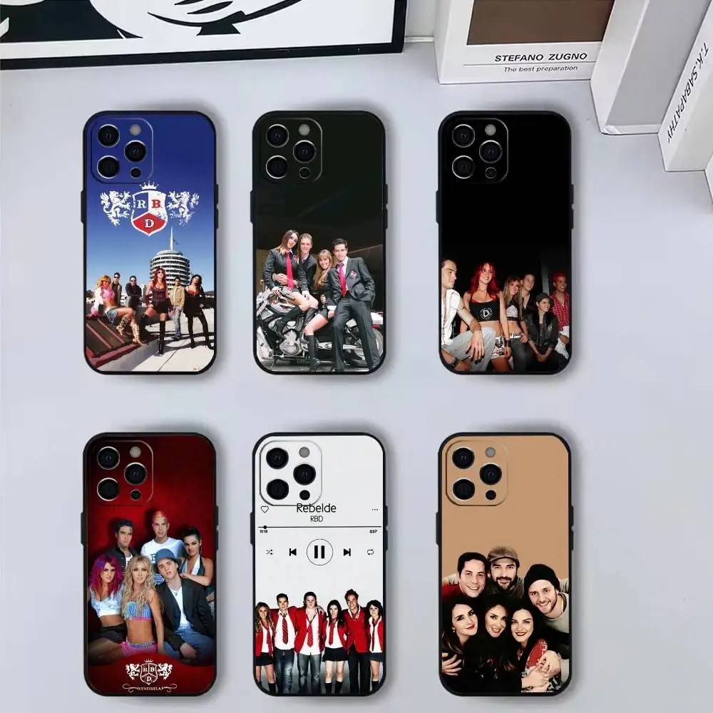

RBD REBELDE V Phone Case For iPhone17,16,15,14,13,12,11 Plus,Pro Max Soft Black Cover