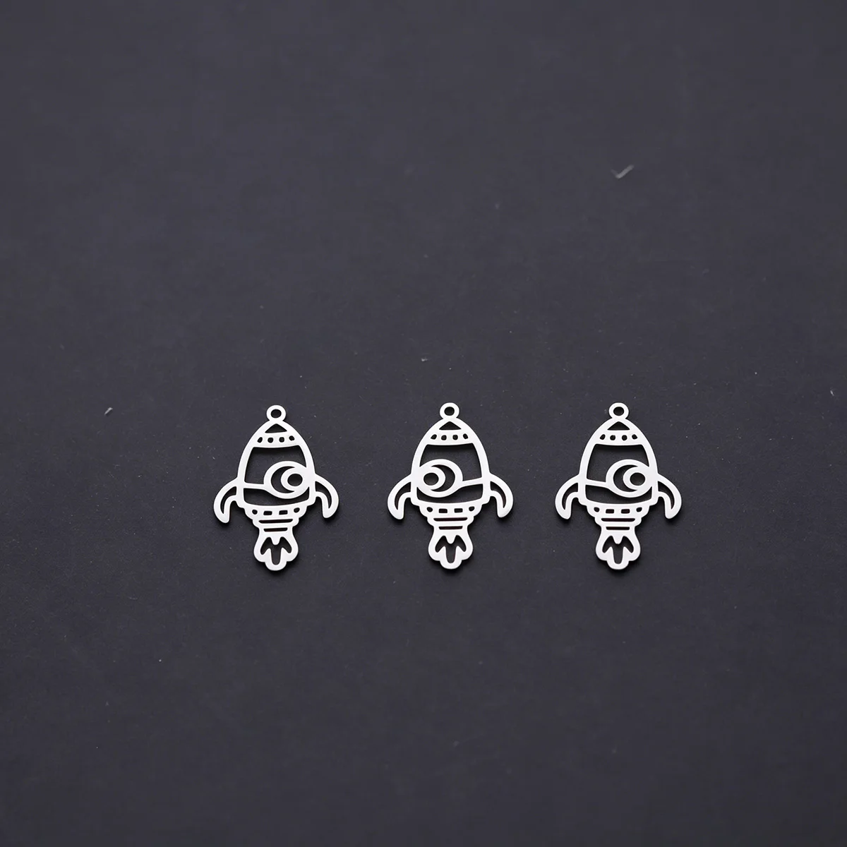 3pcs Stainless Steel Space Rocket Charms Astronaut Spaceship Pendant DIY Earring Necklace Handmade Jewelry Craft Making Supplies