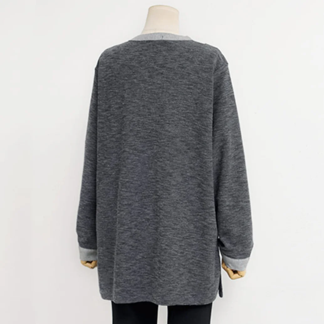 Lente Herfst Plus Size Dames V-Ne Gestreept Lang Sve Losse Afslanken Straat Sle Halflange Irt Casual Rechte snit