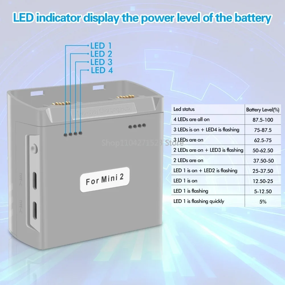 Drone Battery Charger For Mini2 Mini 2 2SE Intelligent Flight UAV Accessories Two Way USB Charging Hub For Mini 4K