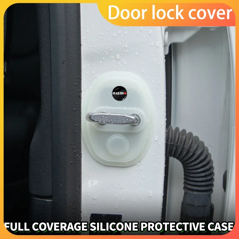 

4PCS Car Door Lock Cover Case Accessories For Nismo Nissans Tiida Teana Skyline Juke X-trail Qashqai Goods GTR 350Z 370Z 240SX