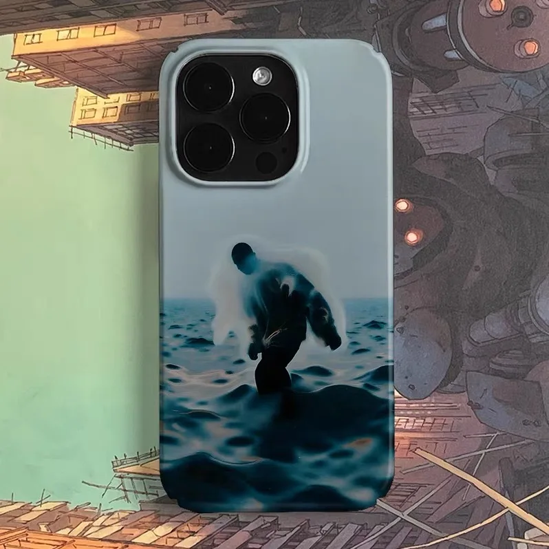 

Lonely People By The Dark Green Seaside Phone Case for IPHONE 17 Air 16E 15 PROMAX 13 12 MINI 11 16Plus XR Acrylic Phone Cover