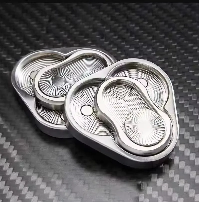 Paquete Triple de tarjetas de empuje magnéticas, Spinner triangular para la yema del dedo, juego estimulante de sonido de Metal para adultos, juguetes para aliviar el estrés, 1 Uds.