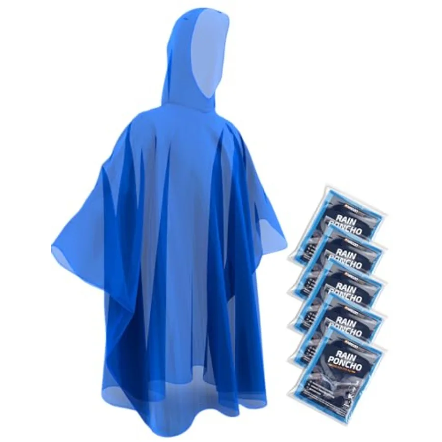 

Disposable Rain Ponchos for Adults 5 Pack