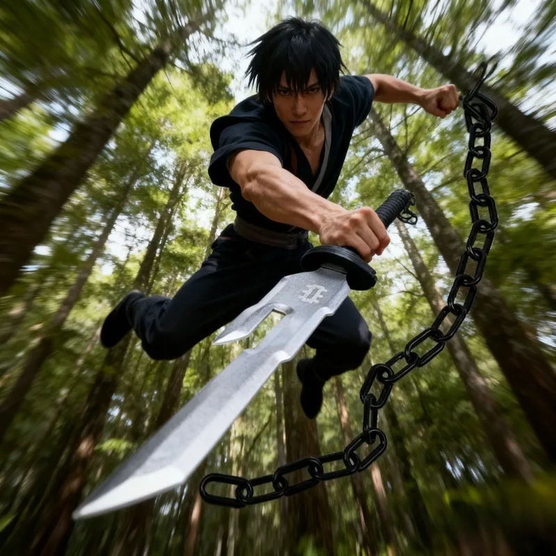 40cm Fushiguro Toji Katana Sword Jujutsu Kaisen Anime Sabre Japanses Real Samurai Sword Toji Ninja Knife Home Desktop Decor
