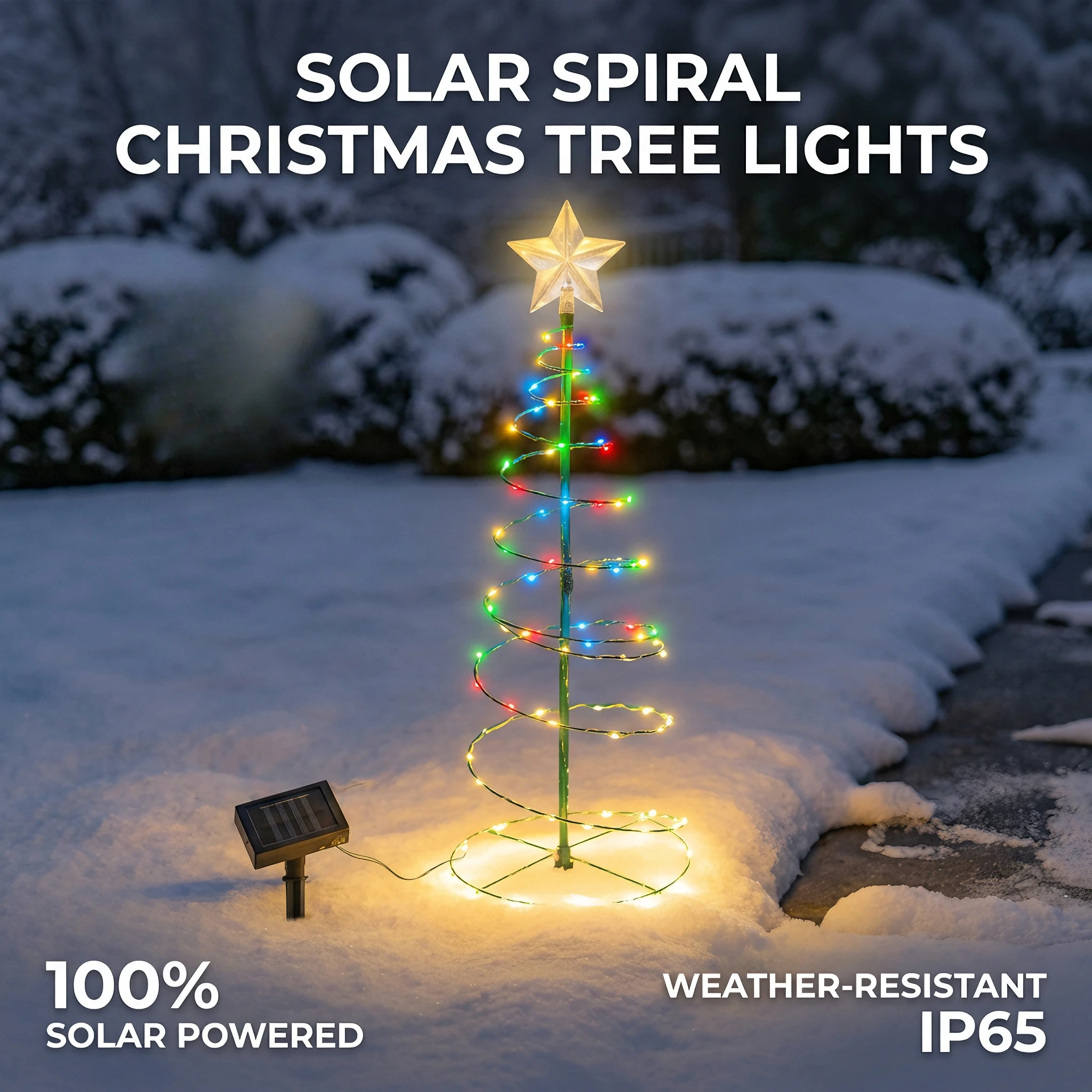 Outdoor Lighting On Trees - Dekorasi Pohon Natal LED Tenaga Surya