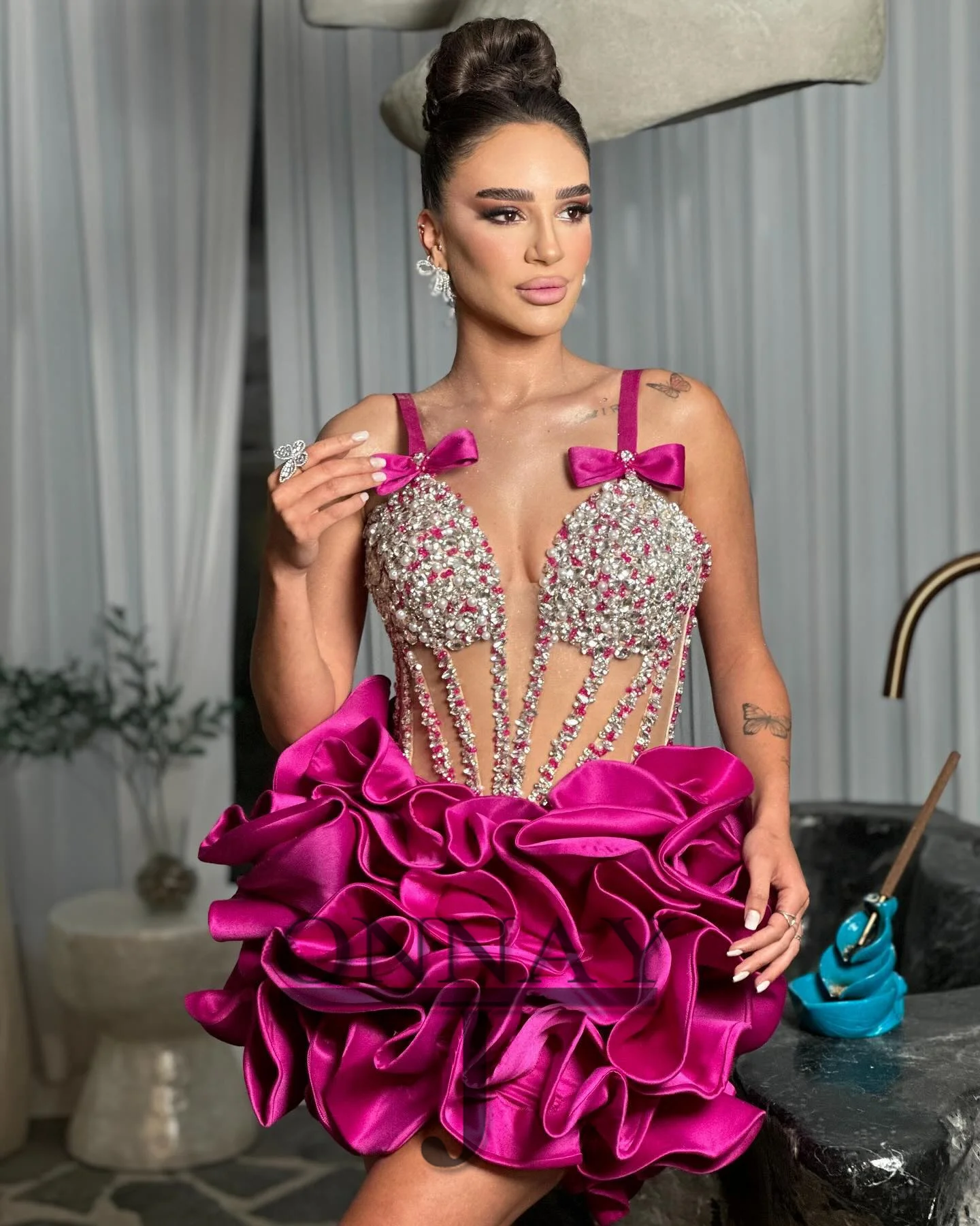 Customized Charming Mini Sweetheart Homecoming Dresses for Women Ruffles Saudi Arabric Bespoke Cocktail Dress for Teen Plus image 4