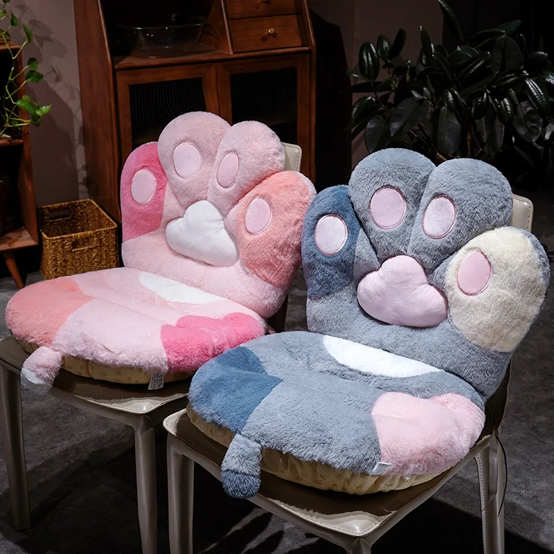 Simpatico colore creativo zampa di gatto cuscino per sedia peluche morbido farcito soffice ufficio supporto lombare poggiapiedi casa deco per ragazze regalo