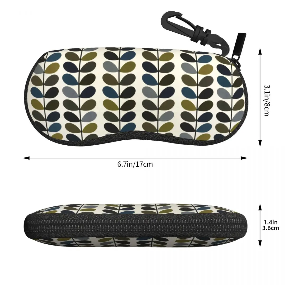 Custom Orla Kiely Prints Multi Stem Moss Shell Glasses Case Unisex Fashion Eyeglasses Case Sunglasses Protector Box