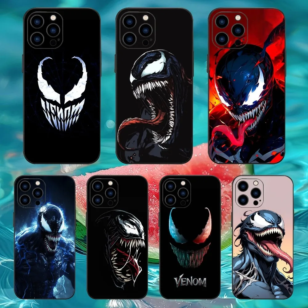 M-Marvel V-venom Phone Case For Iphone 15 11 13 14 Pro Max 7 8 Plus X Xr Xs Max Se2020 12mini Cover Case