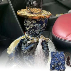 1PC Universal Racing Car Canvas Katana Shift Lever Knob Dust Cover Samurai Sword Manual Transmission Shifter Collars Pattern Sty