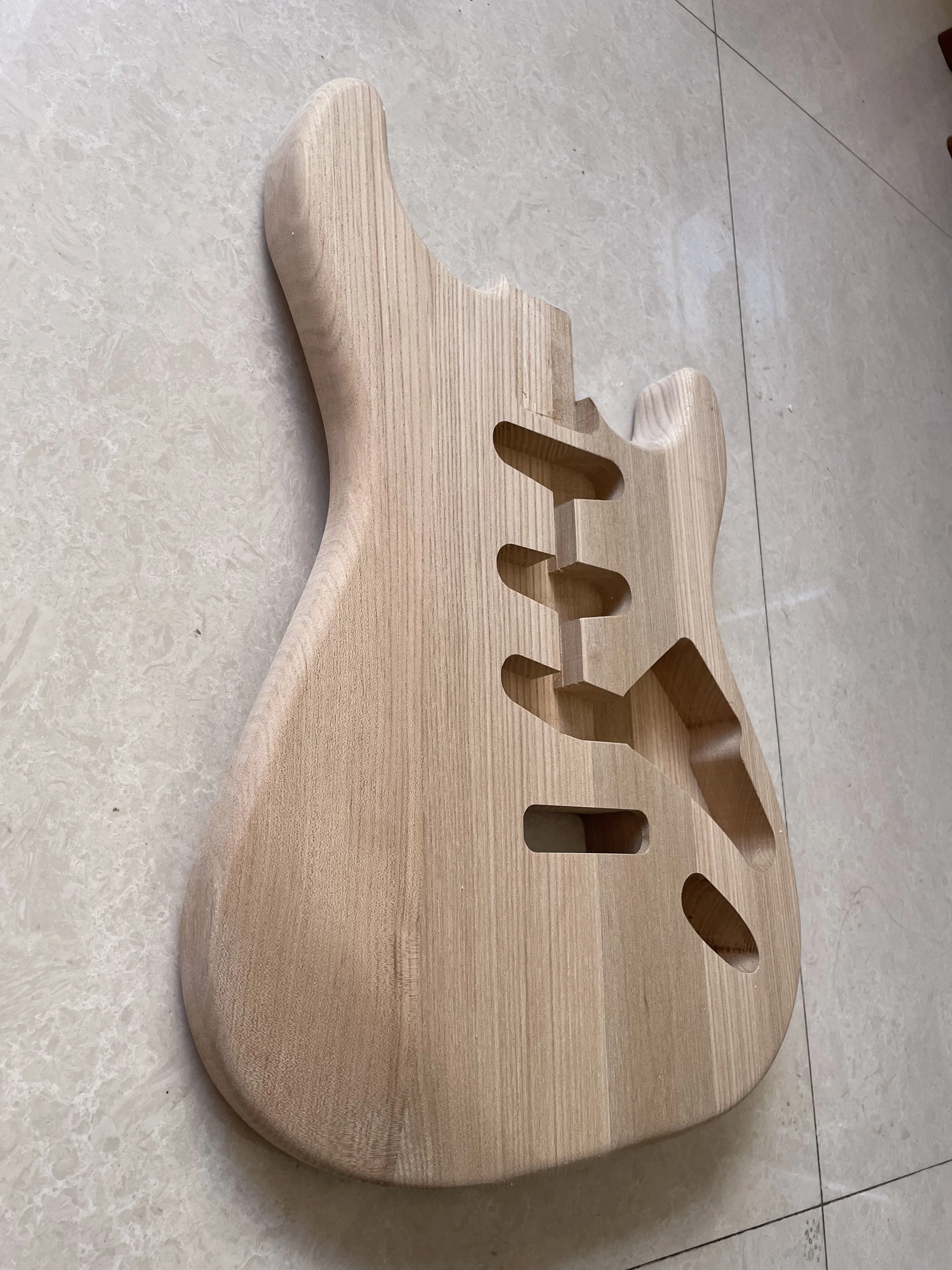 ST Style Ash Wood Electric Guitar Body Unfinished without paint Luthier DIY Guitar Kit Semi Hollow Barrel Guitarra Part