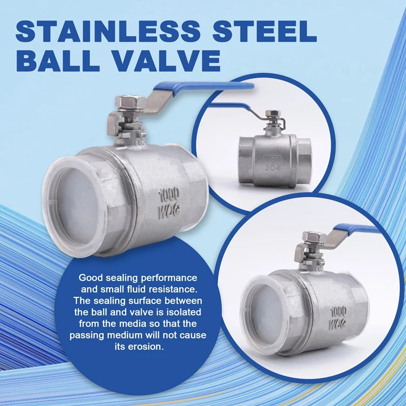 

Шаровой кран с внутренней резьбой 2 дюйма, нержавеющая сталь 304, полнопроходной, DN50, 1000 WOG