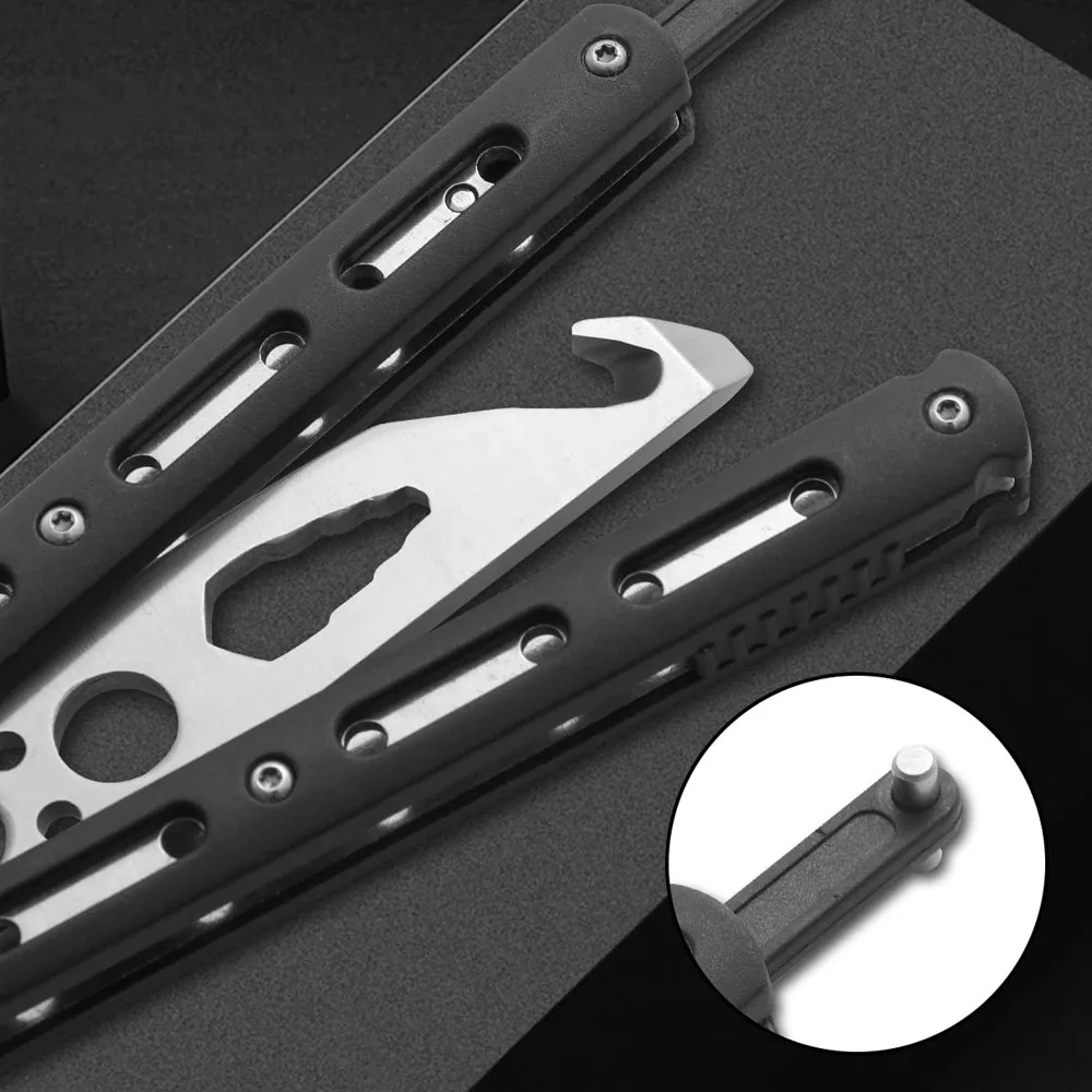1PCS Butterfly Practice Trainer Knife Balisong Unsharpened Safe Comb Blade Flipping Toy for Beginners Learning Tricks Skills