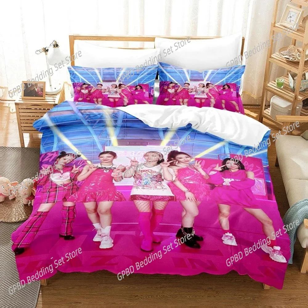 3D Print Kpop Group ITZY Bedding Set,Duvet Cover Comforter Bed Set Quilt Cover Pillowcase,King Queen Twin Size Boys Girls Adults