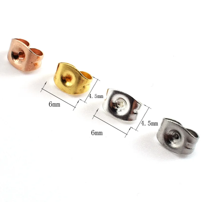 100pcs Butterfly Shape Earring Backs Hypoallergenic Secure Ear Locking Stainless Steel Earring Cap for Stud Earrings Ear Nut