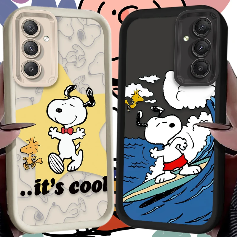 Cute S-Snoopys Phone Case for Samsung Galaxy A55 A35 A25 A15 A05 A05S 5G A24 A13 A23 A12 A22 A32 A52 A52S A71 A72 A51 4G Cover