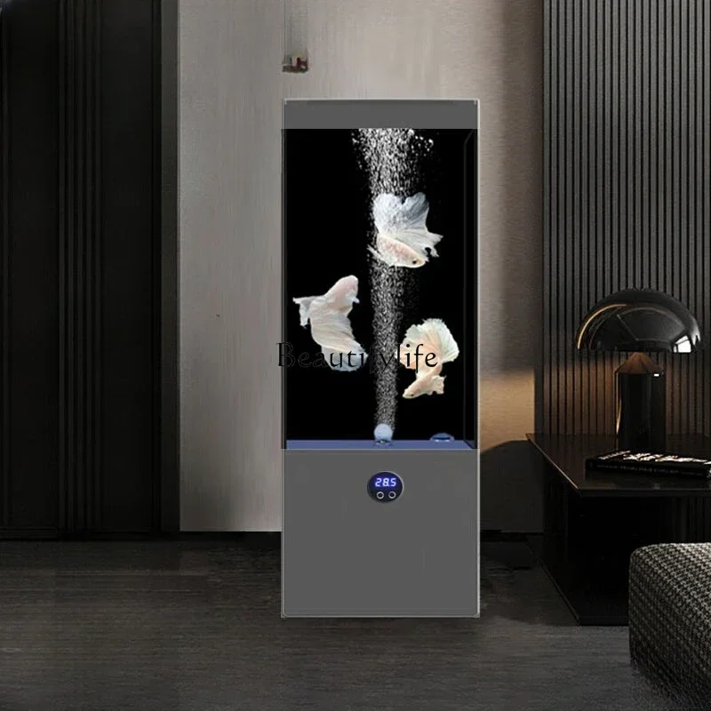 

LJY-*Vertical fish tank water-free self-circulation floor-to-ceiling bottom filter small integrated ecological tank viewing