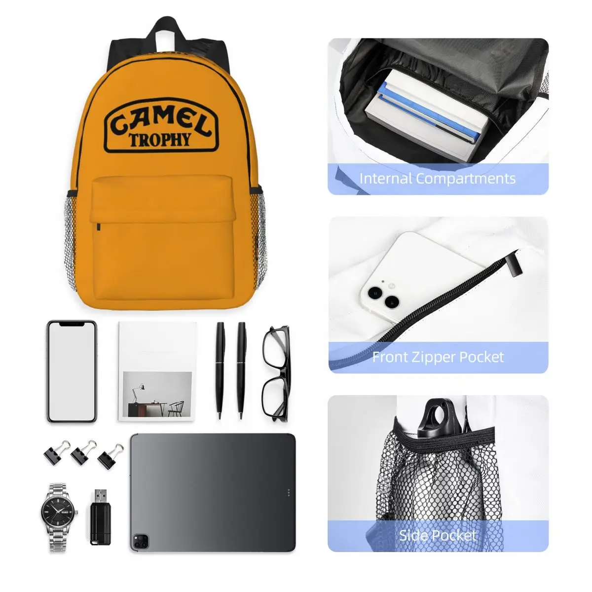 Camel Trophy Defender 110 Zaino Studente Ragazzi Ragazze BookBag Borsa da scuola per bambini Borse a tracolla per laptop per uomo Donna